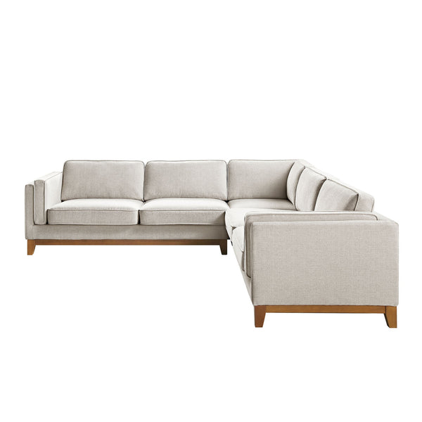 Dipley Oatmeal Woven Fabric Grande Corner Sofa