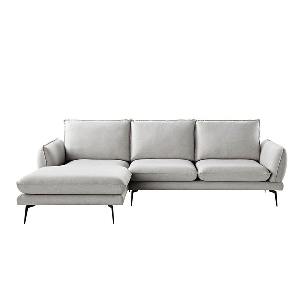 Obriel Gray Marl Fabric Sofa, Grande Chaise Sofa Left Hand Facing