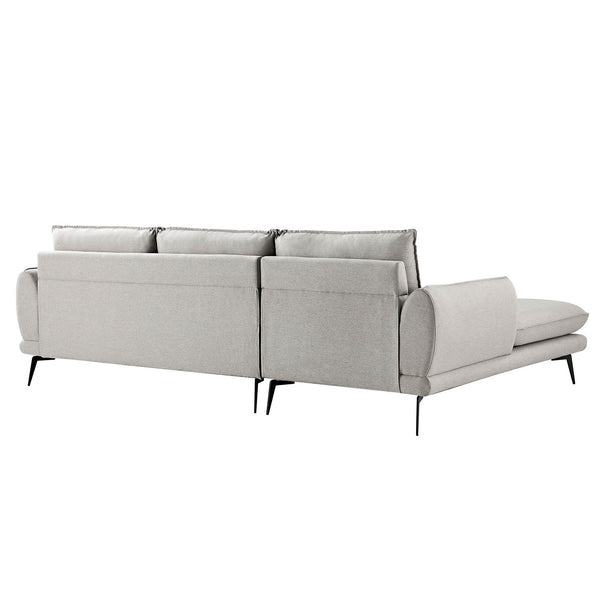 Obriel Gray Marl Fabric Sofa, Grande Chaise Sofa Left Hand Facing