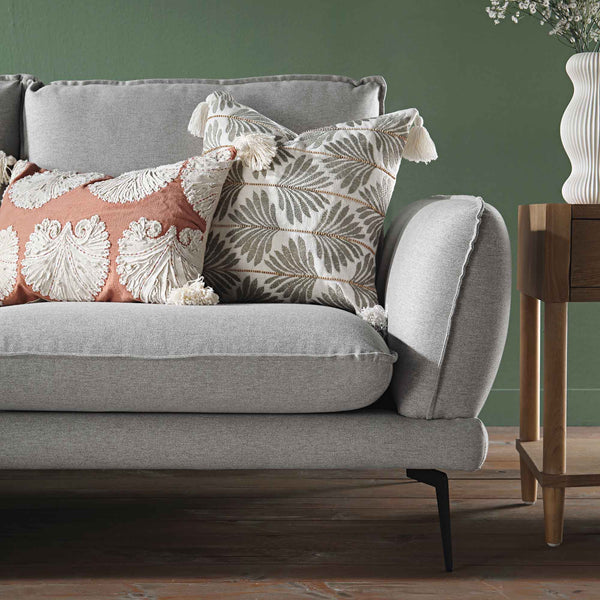 Obriel Gray Marl Fabric Sofa, Grande Chaise Sofa Left Hand Facing