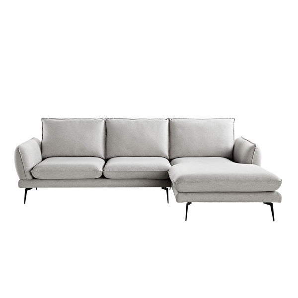 Obriel Gray Marl Fabric Sofa, Grande Chaise Sofa Right Hand Facing