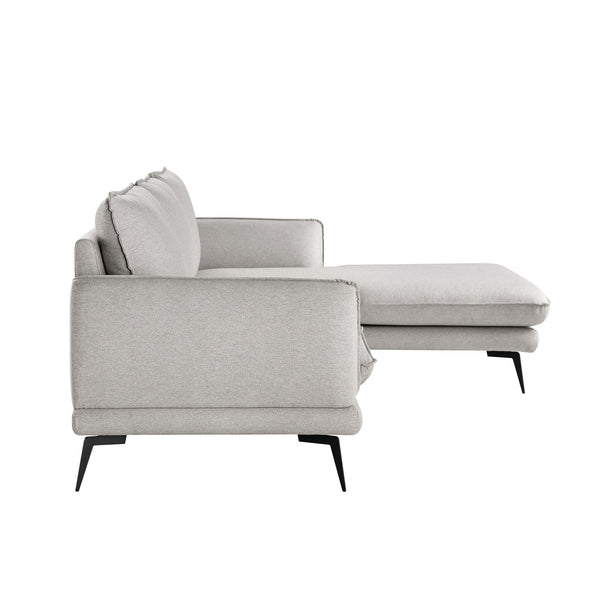Obriel Gray Marl Fabric Sofa, Grande Chaise Sofa Right Hand Facing
