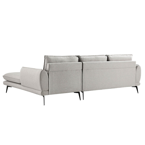 Obriel Gray Marl Fabric Sofa, Grande Chaise Sofa Right Hand Facing
