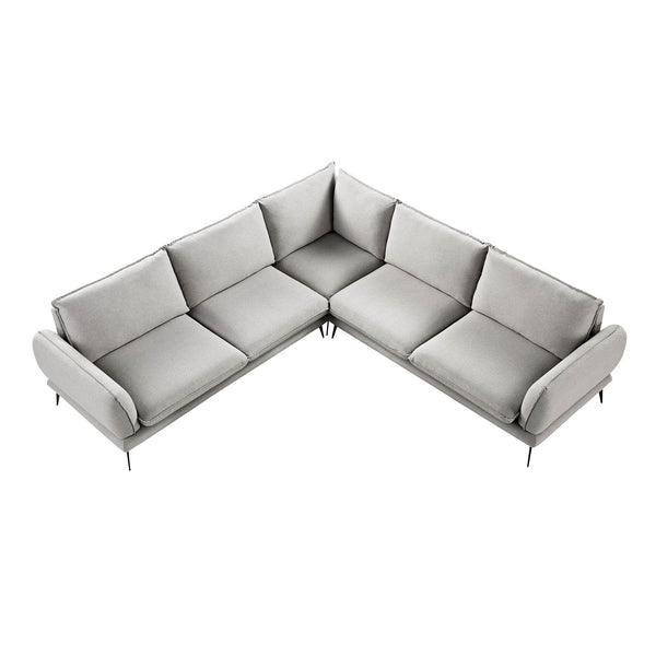 Obriel Gray Marl Fabric Grande Corner Sofa