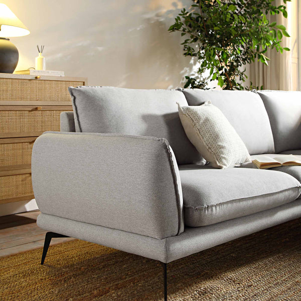 Obriel Gray Marl Fabric Grande Corner Sofa
