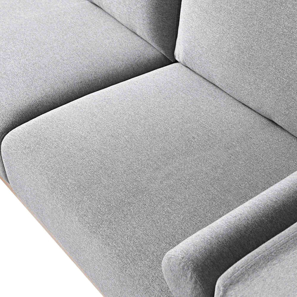 Timber Gray Marl Fabric Sofa, Large 3-Seater Chaise Sofa Left Hand Facing