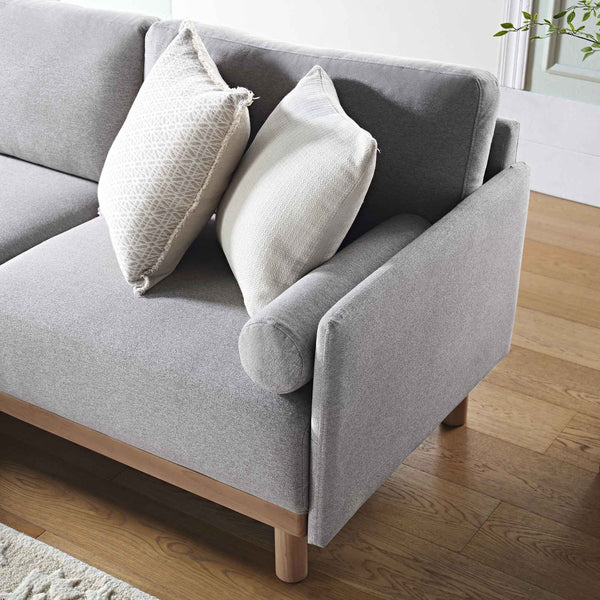 Timber Gray Marl Fabric Sofa, Large 3-Seater Chaise Sofa Left Hand Facing