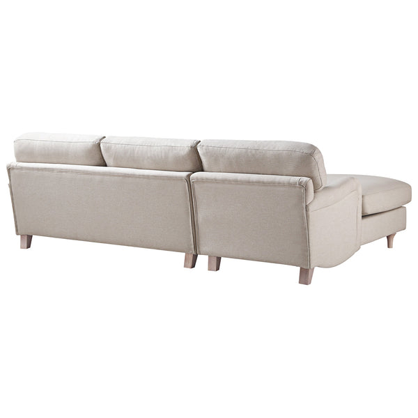 Daphnis Oatmeal Fabric Sofa, Grande Chaise Sofa Left Hand Facing