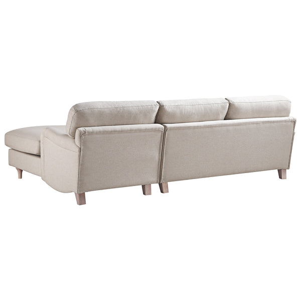 Daphnis Oatmeal Fabric Sofa, Grande Chaise Sofa Right Hand Facing