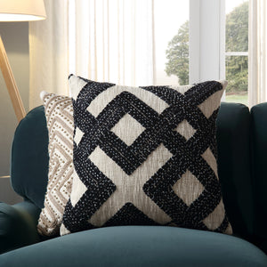 Baja Monochrome Geometric Embroidered Pillow