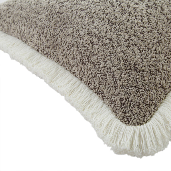 Kyra Stone Bouclé Fringed Pillow