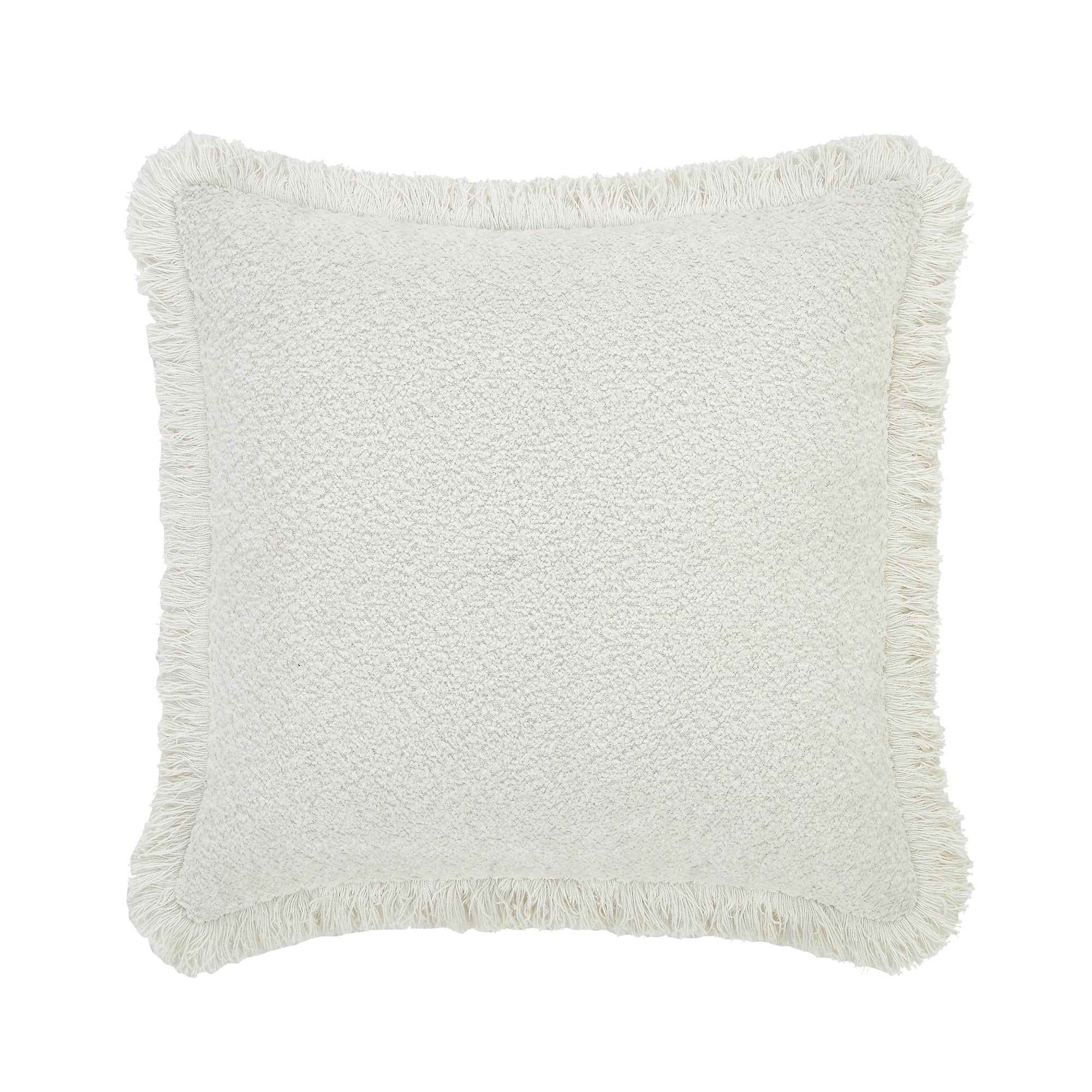 Kyra Cream Boucl Fringed Pillow Daals kyra-cream-boucl-fringed-pillow-daals