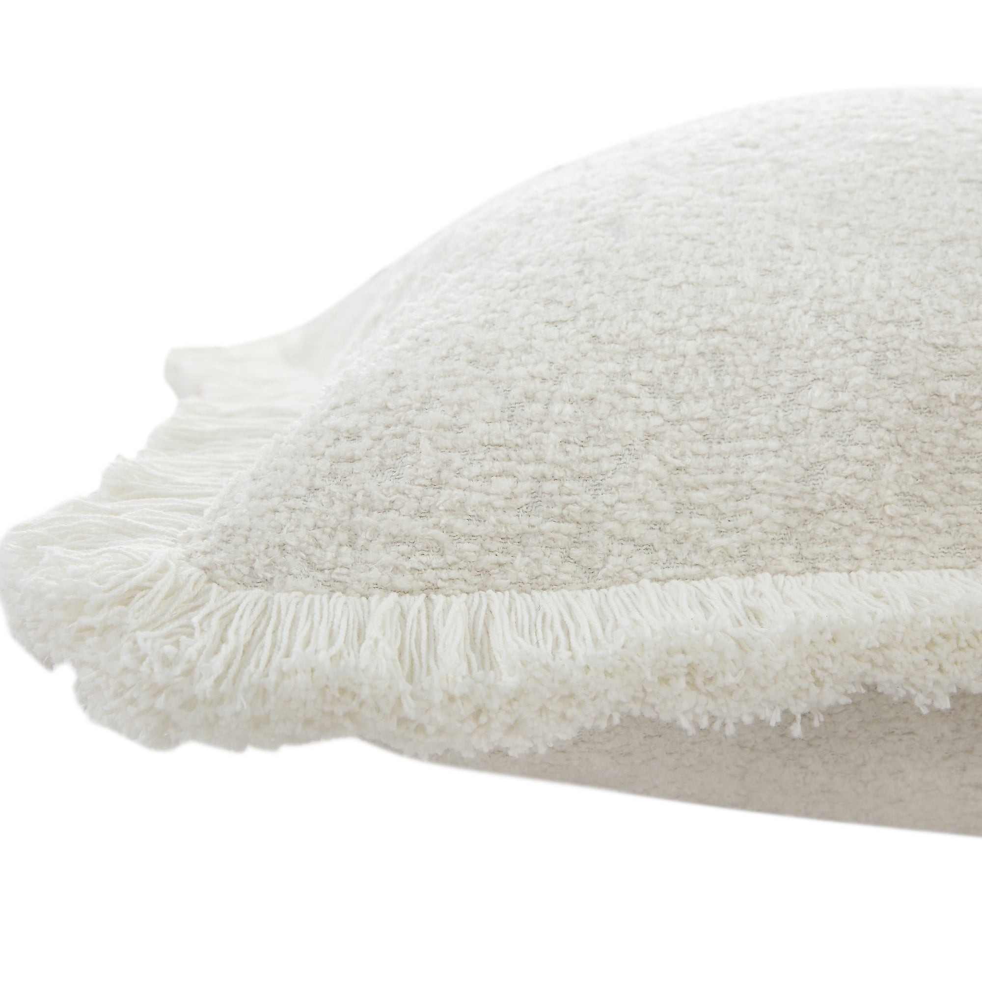 Kyra Cream Boucl Fringed Pillow Daals kyra-cream-boucl-fringed-pillow-daals