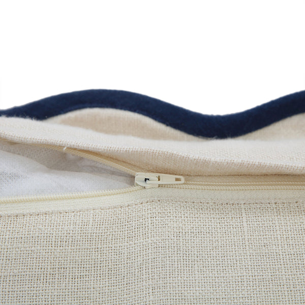 Evie Linen Prussian Blue Scalloped Square Pillow