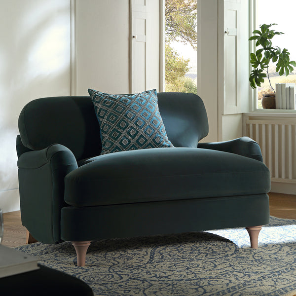 Luxe Collection Ottavia Beaded Teal Cotton Velvet Pillow