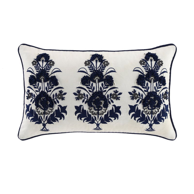 Indigo Collection Saphira Floral Rectangular Pillow