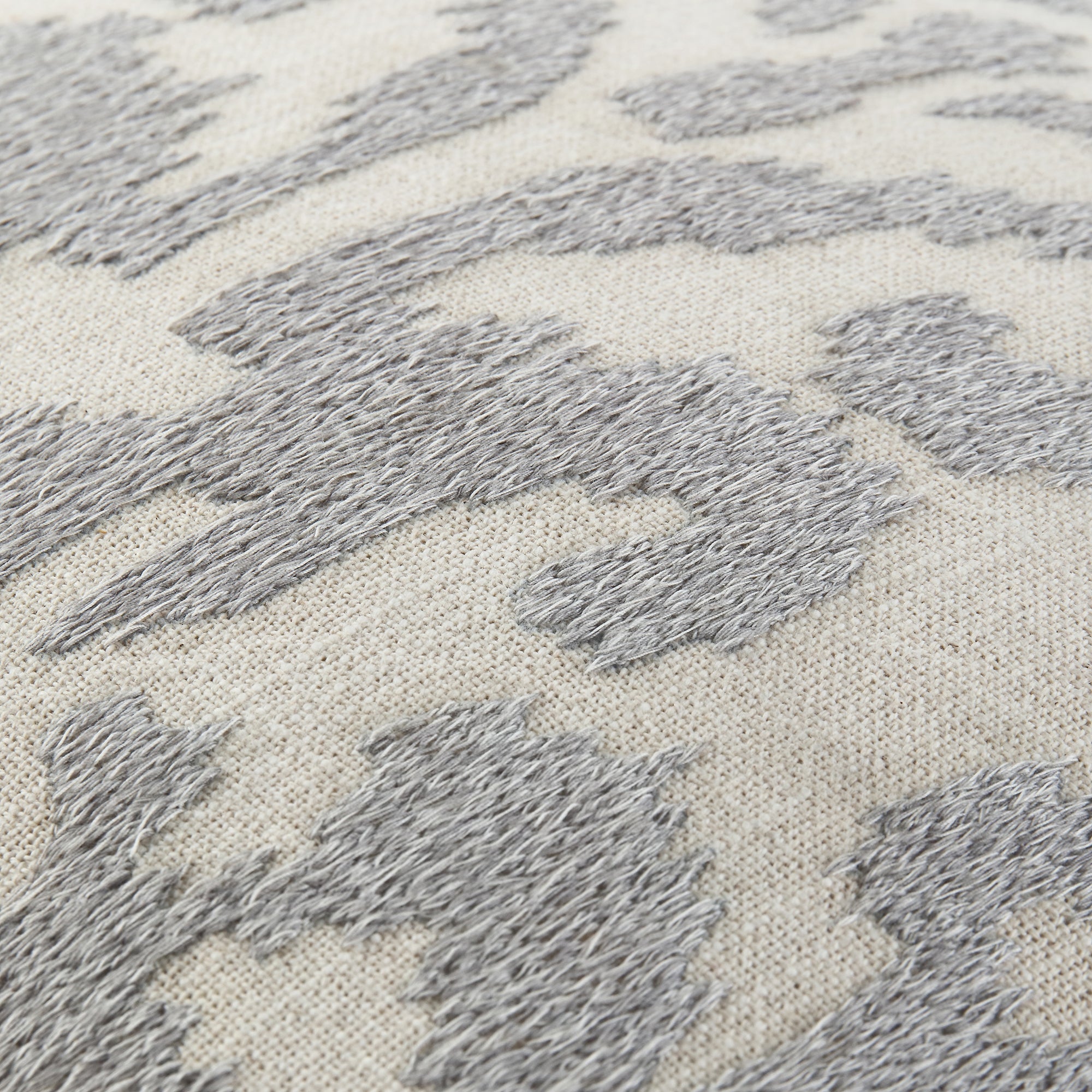 Ikat Collection Lunar Gray Hand Embroidered Pillow