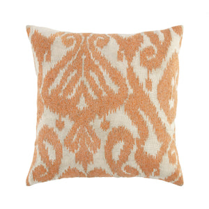 Ikat Collection Papaya Orange Hand Embroidered Pillow