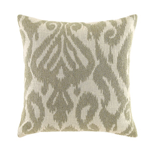 Ikat Collection Sage Green Hand Embroidered Pillow