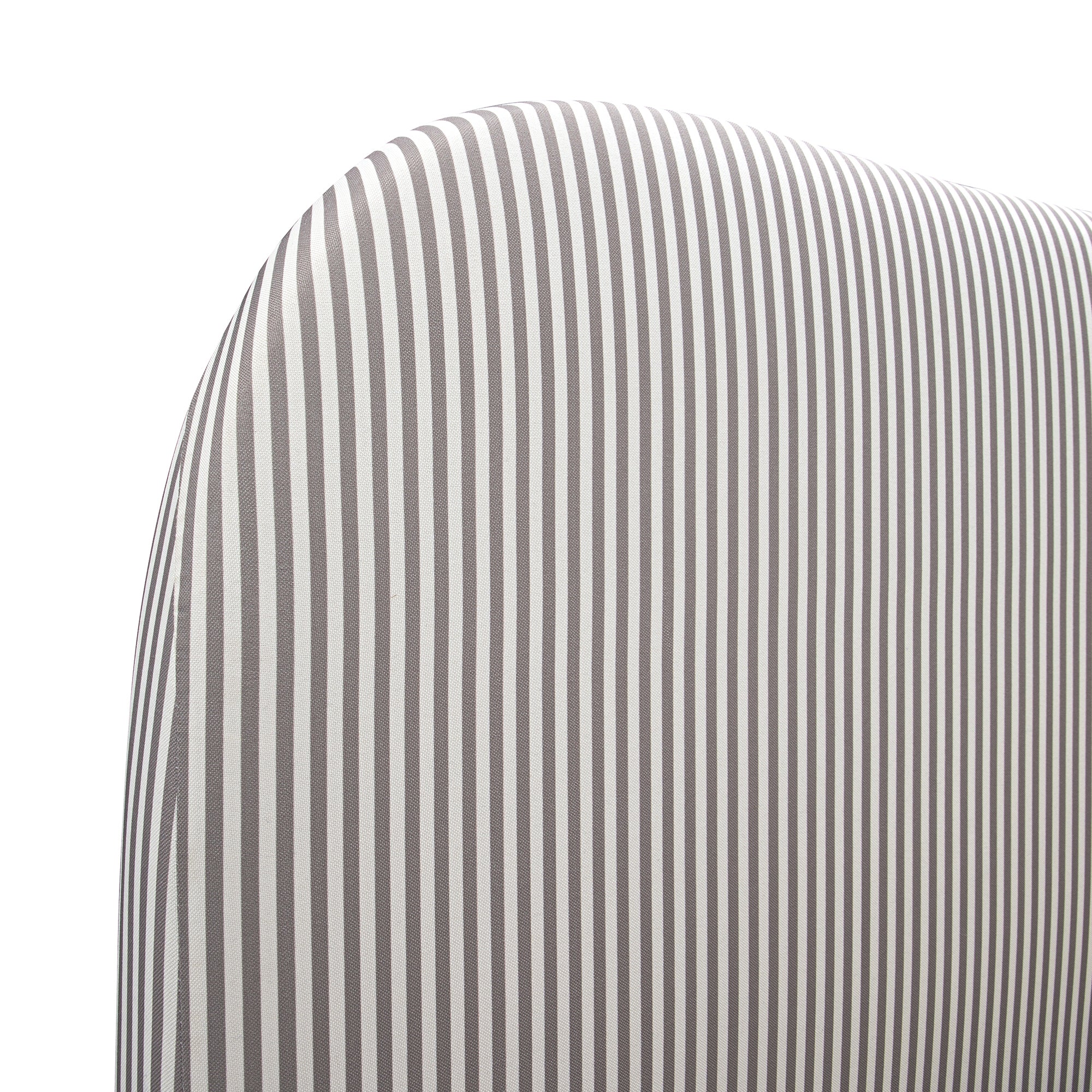 Egerie Curved Headboard Light Taupe Striped Fabric Ottoman Storage Bed