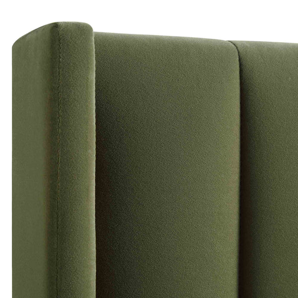 Wilton Moss Green Velvet Ottoman Storage Bed
