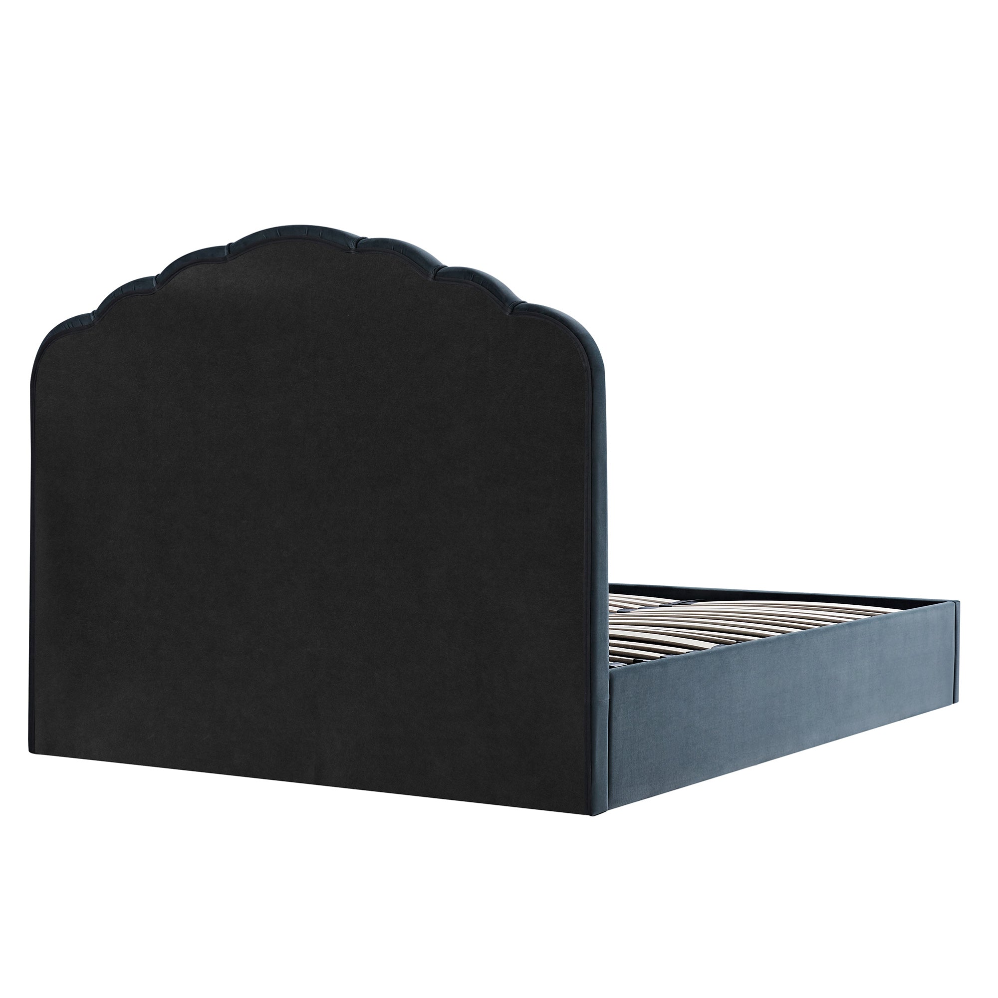 Hana Ottoman Storage Bed, Aegean Blue Velvet