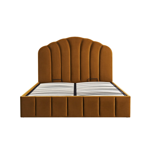 Hana Ottoman Storage Bed, Cinnamon Velvet