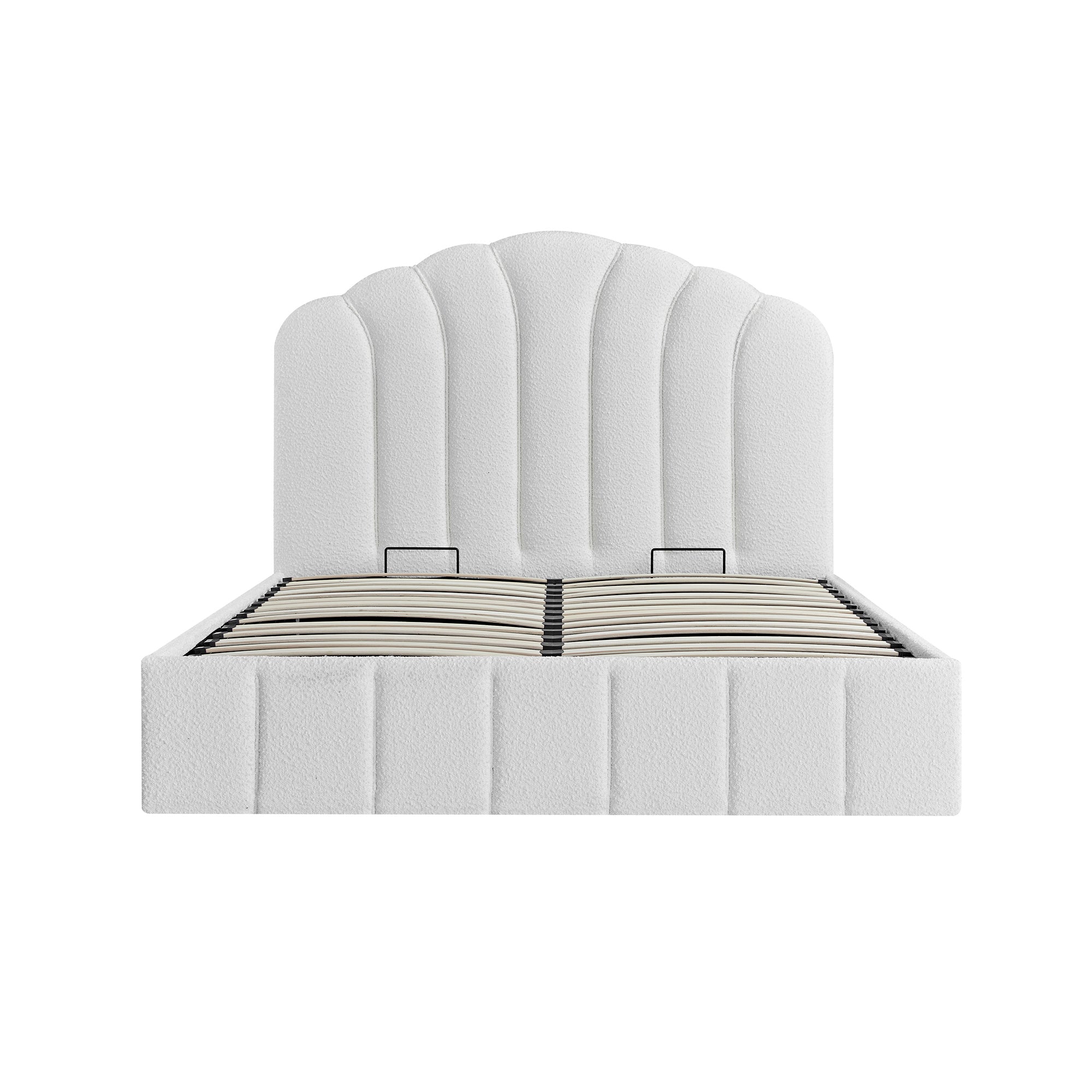 Hana Ottoman Storage Bed, Ecru Boucle