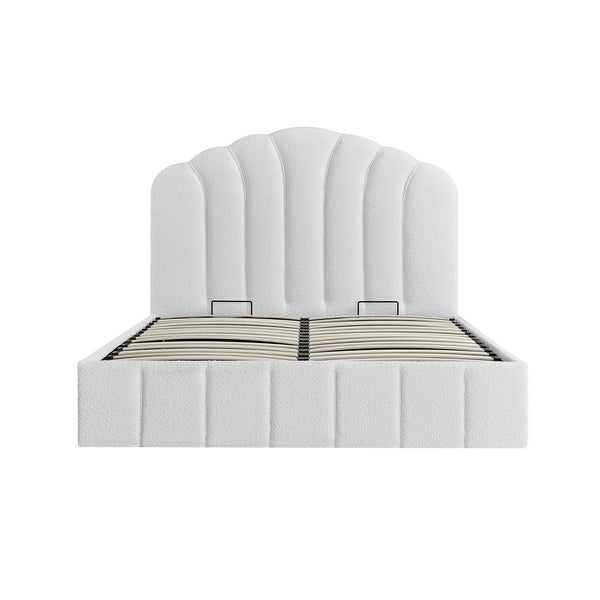 Hana Ottoman Storage Bed, Ecru Boucle