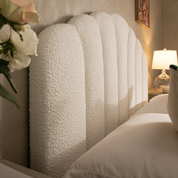 Hana Ottoman Storage Bed, Ecru Boucle