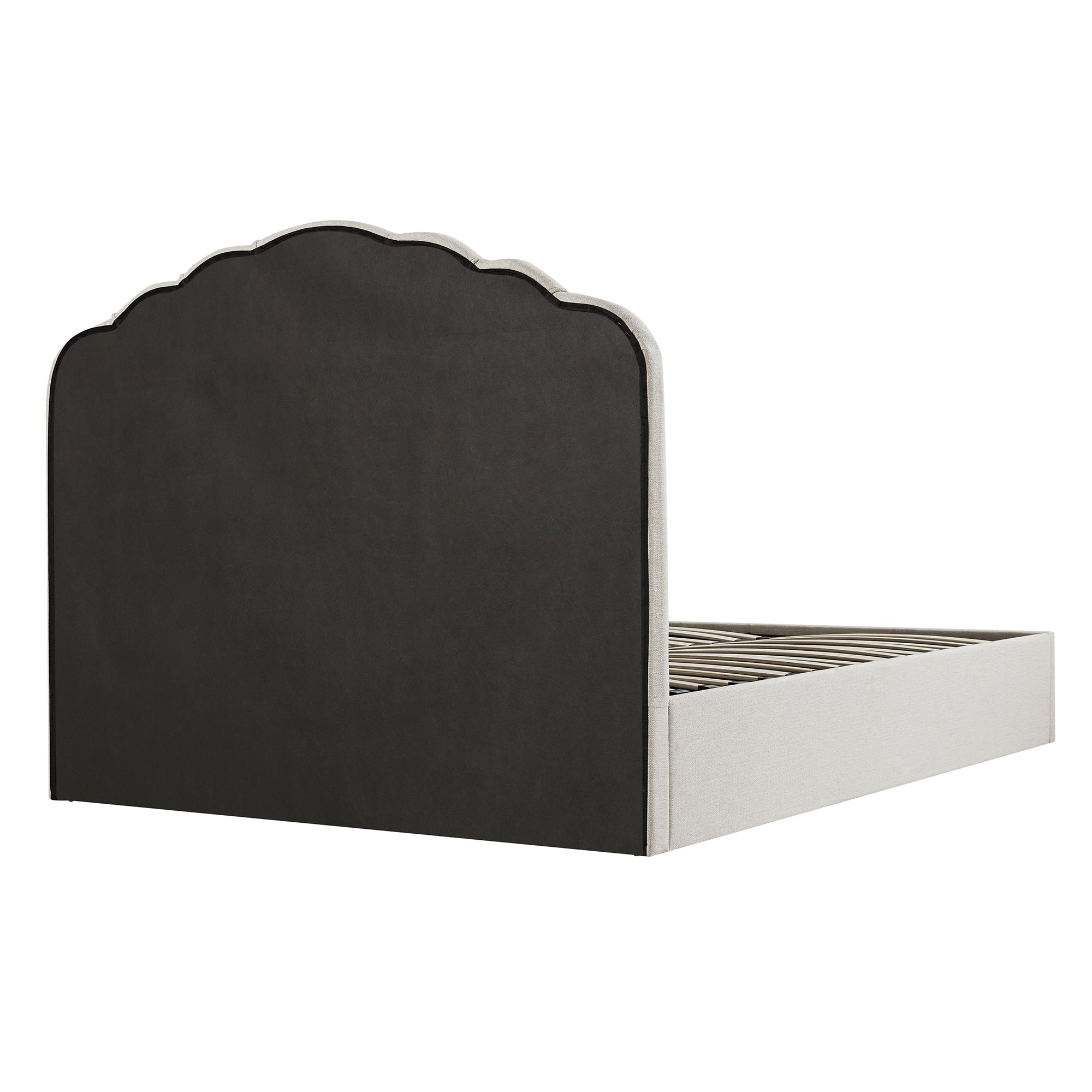 Hana Ottoman Storage Bed, Ivory Weave Fabric