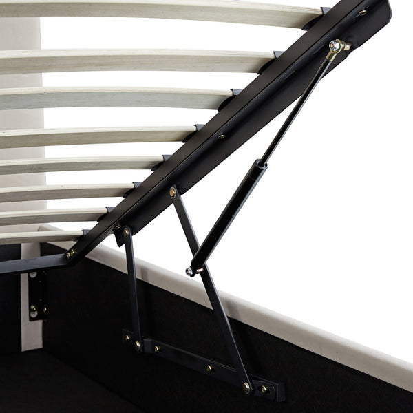 Hana Ottoman Storage Bed, Warm Stone Velvet