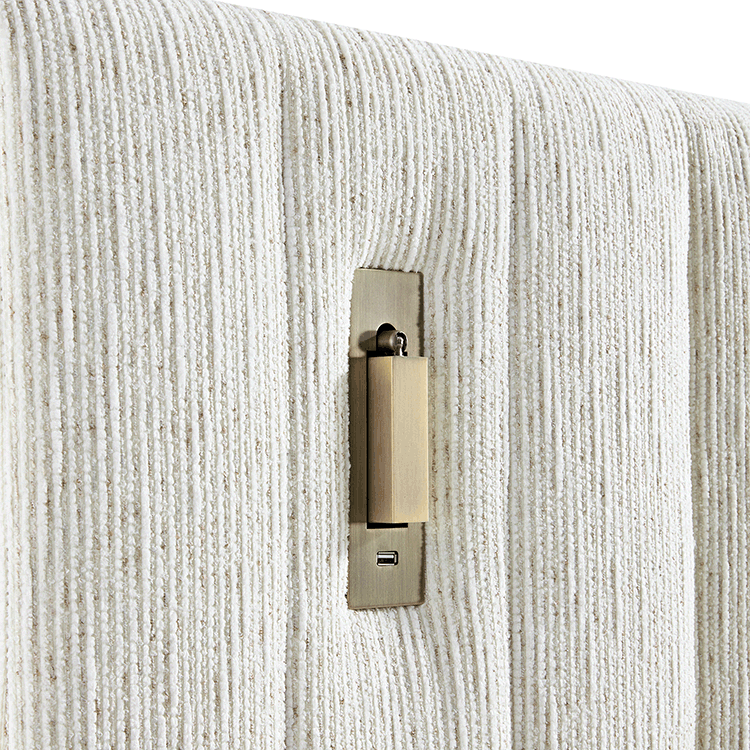 Tremezzo Oversized Ottoman Storage Bed, Beige Textured Fabric
