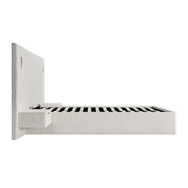 Tremezzo Oversized Ottoman Storage Bed, Beige Textured Fabric