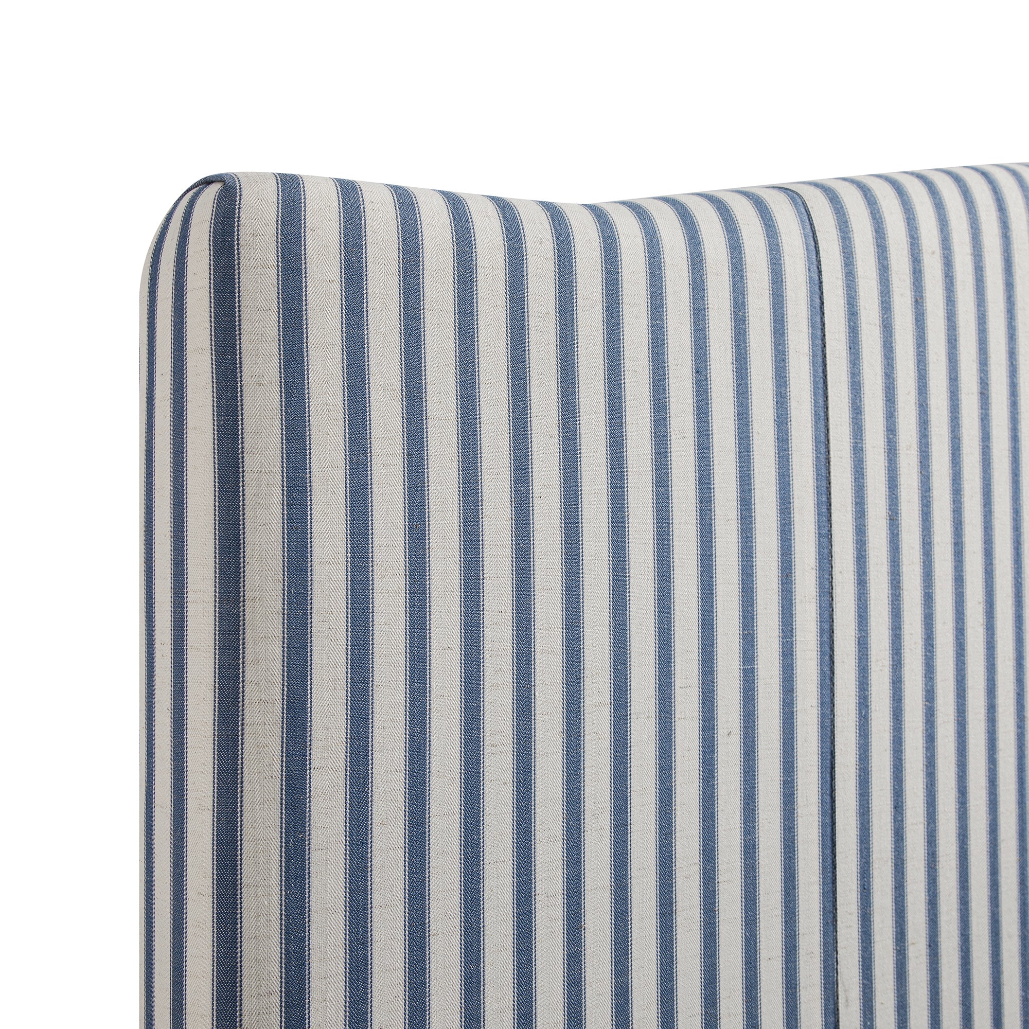 Chilworth Upholstered Ottoman Storage Bed, Blue Stripe Linen Blend