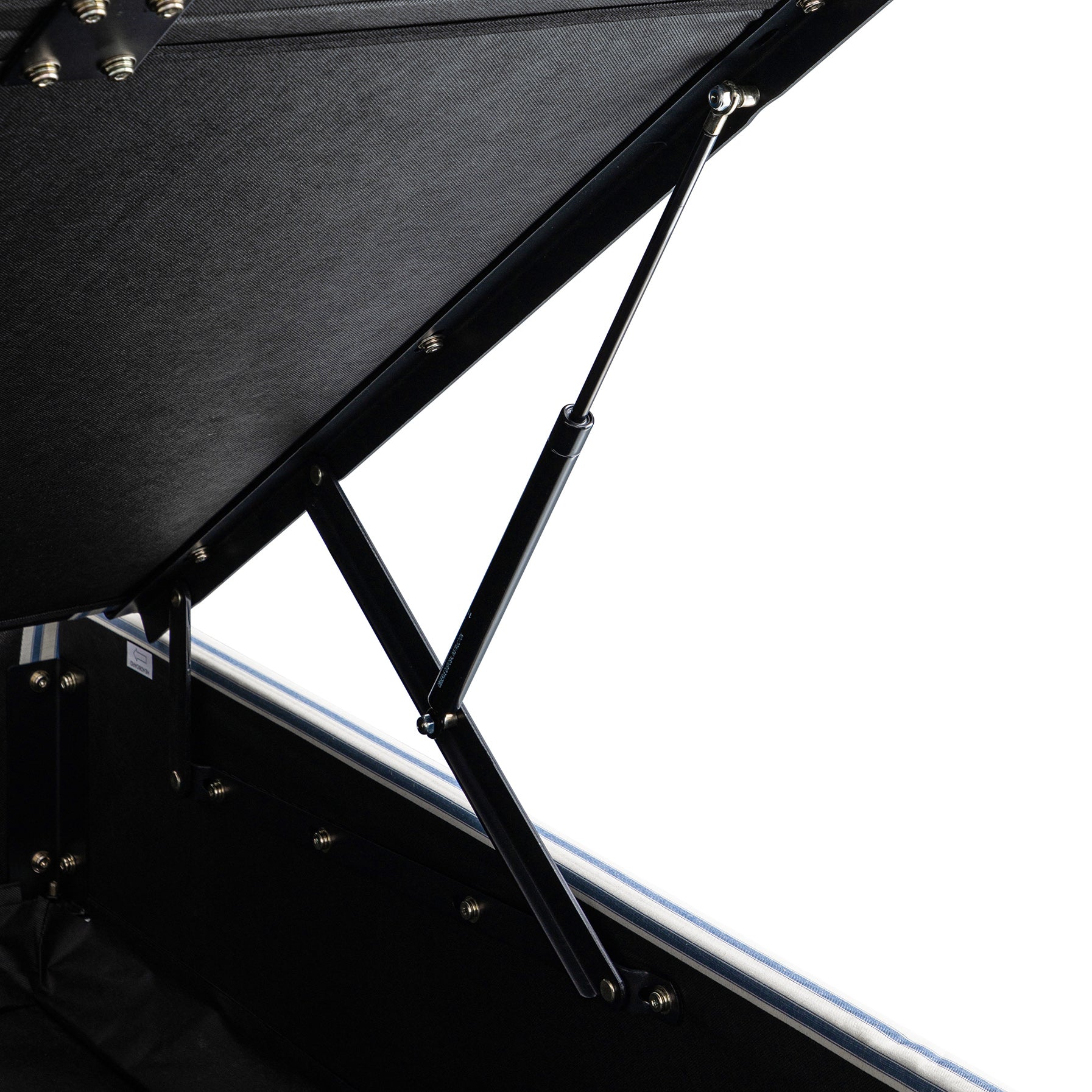 Chilworth Upholstered Ottoman Storage Bed, Blue Stripe Linen Blend