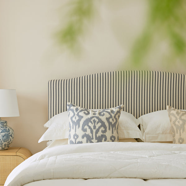 Chilworth Upholstered Ottoman Storage Bed, Blue Stripe Linen Blend