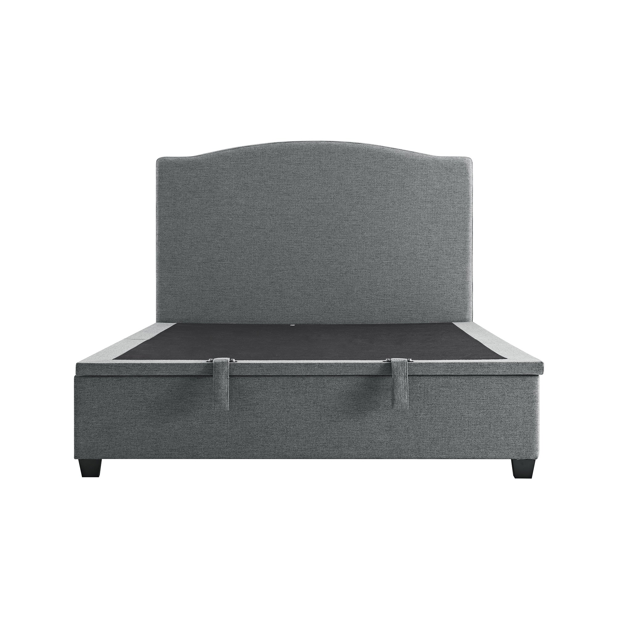 Chilworth Upholstered Ottoman Storage Bed, Dark Gray Weave Fabric