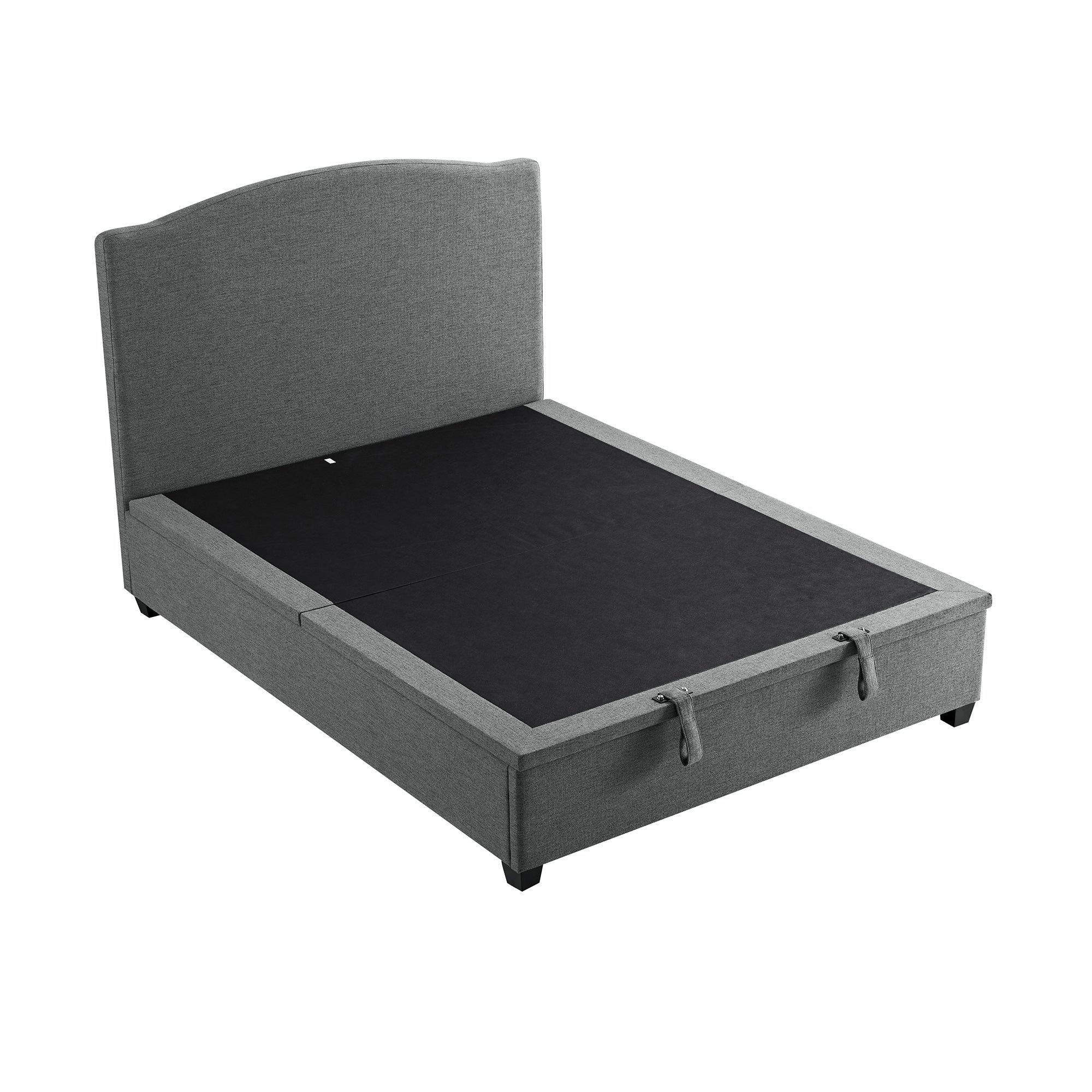 Chilworth Upholstered Ottoman Storage Bed, Dark Gray Weave Fabric