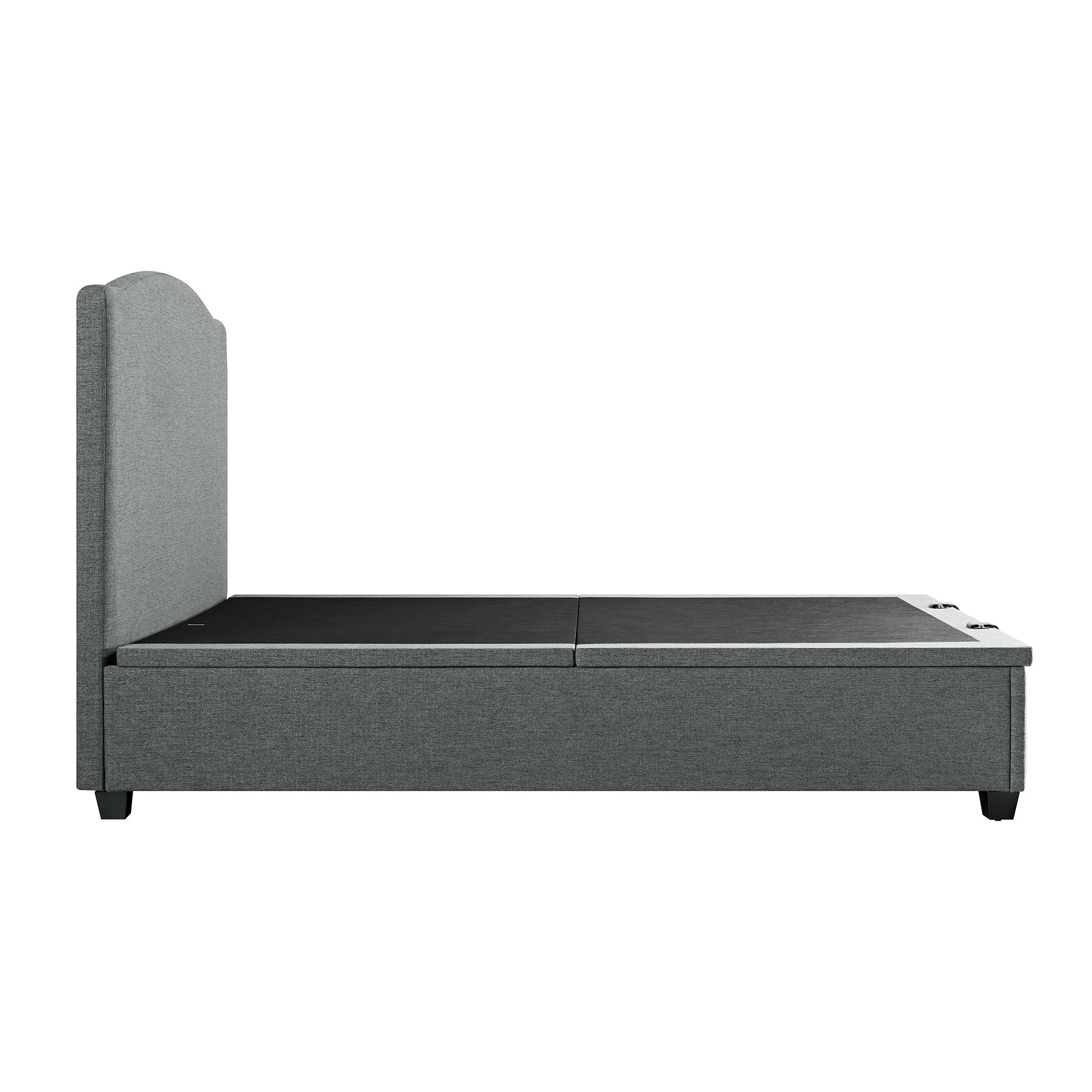 Chilworth Upholstered Ottoman Storage Bed, Dark Gray Weave Fabric