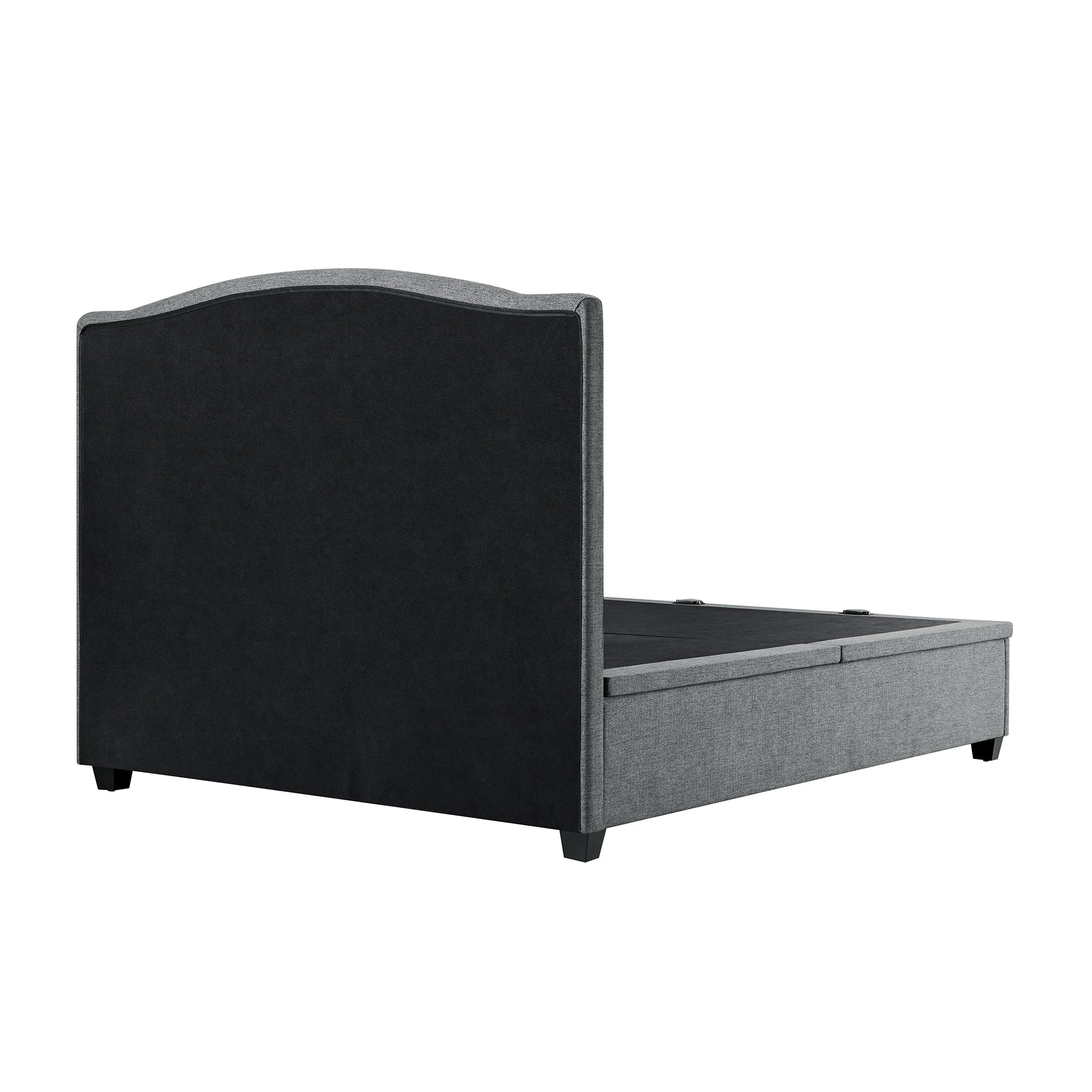 Chilworth Upholstered Ottoman Storage Bed, Dark Gray Weave Fabric