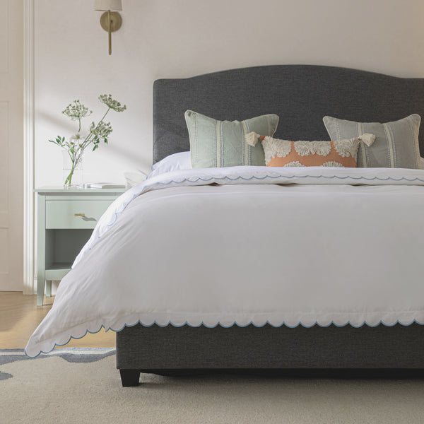 Chilworth Upholstered Ottoman Storage Bed, Dark Gray Weave Fabric