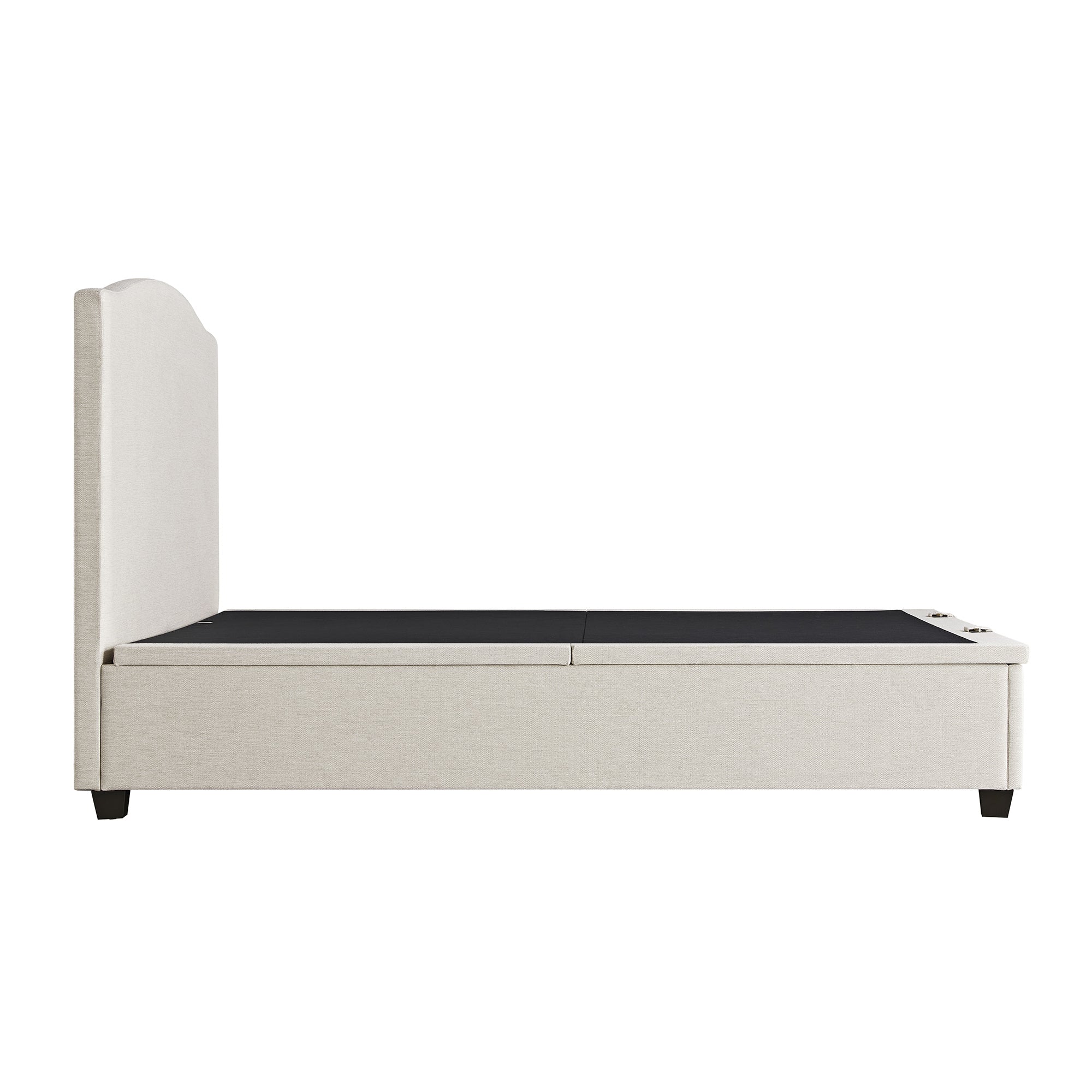 Chilworth Upholstered Ottoman Storage Bed, Ivory Weave Fabric