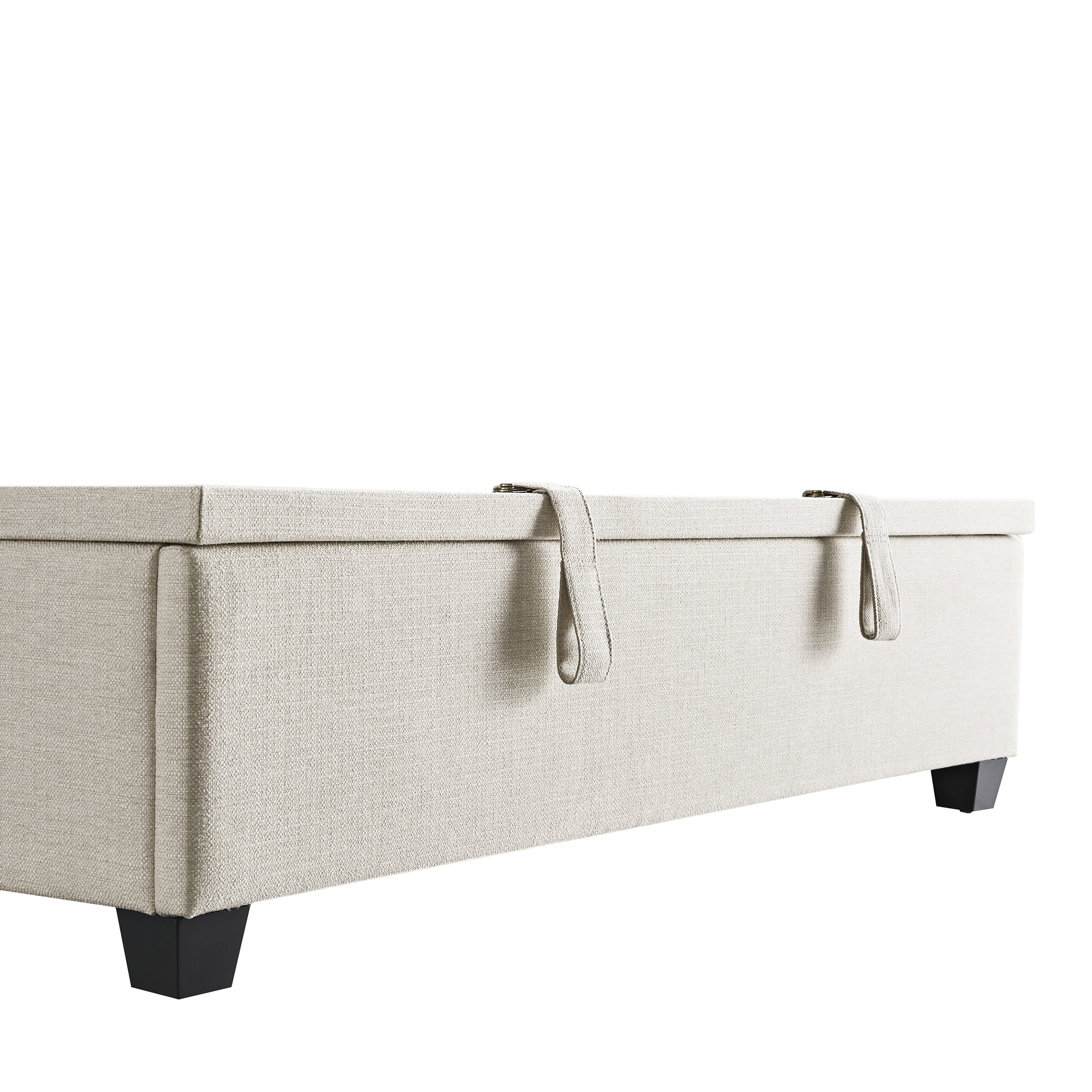 Chilworth Upholstered Ottoman Storage Bed, Ivory Weave Fabric