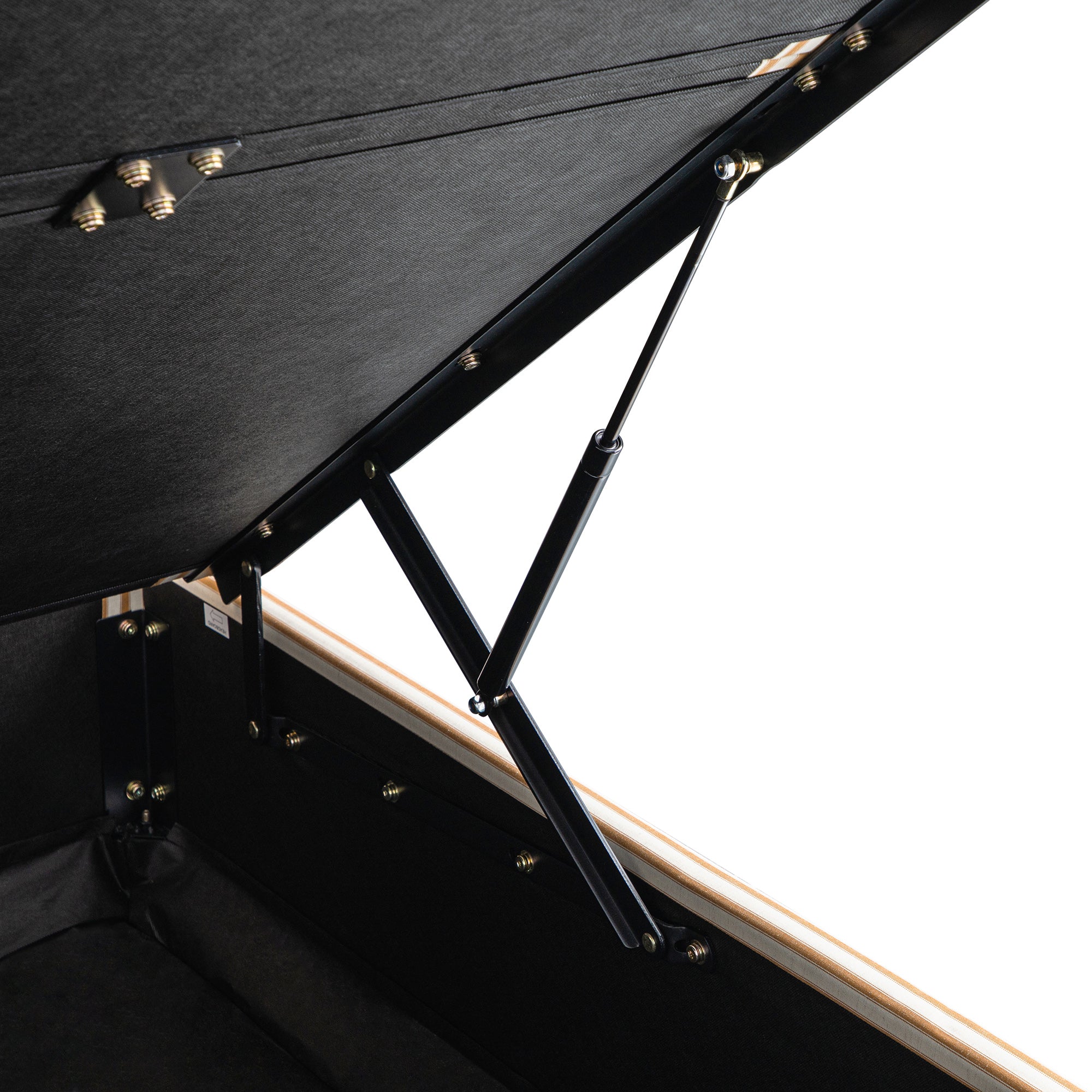 Chilworth Upholstered Ottoman Storage Bed, Ochre Stripe Linen Blend