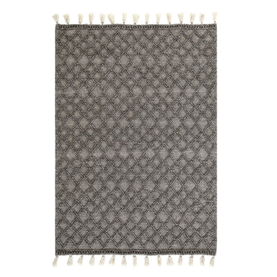 Avanti Handwoven Warm Gray Diamond Bobble Wool Rug