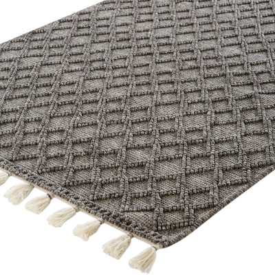 Avanti Handwoven Warm Gray Diamond Bobble Wool Rug