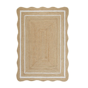 Evie Hand Braided Jute Scallop Rectangular Rug