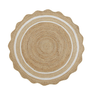 Evie Hand Braided Jute Scallop Round Rug