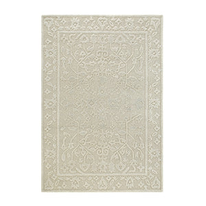 Lourdes Hand Tufted and Textured Cream Wool Rug